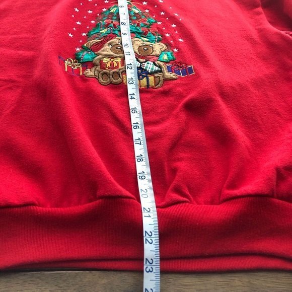Christmas Sweatshirt Womens Size Medium Red Vintage Bears Crew Neck - Picture 10 of 10